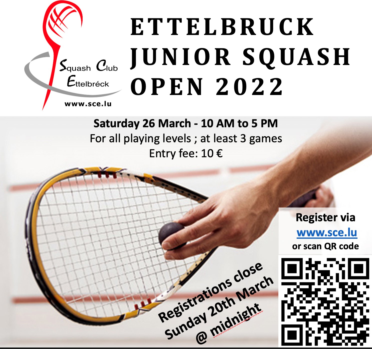 Ettelbruck Junior Open 2022 Fédération de Squash Luxembourgeoise